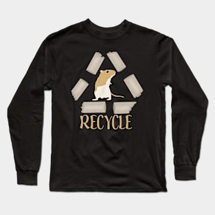 Cure golden gerbil says recycle Long Sleeve T-Shirt